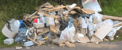 A photo of flytipped waste ready to be cleared.