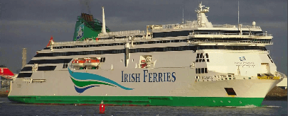 An Irish ferry departing for Ireland.