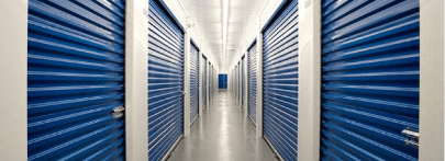 Blue storage units.